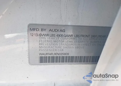 2014 Audi A4 2.0T Premium из США, поврежденный, VIN WAUFFAFL9EN025809